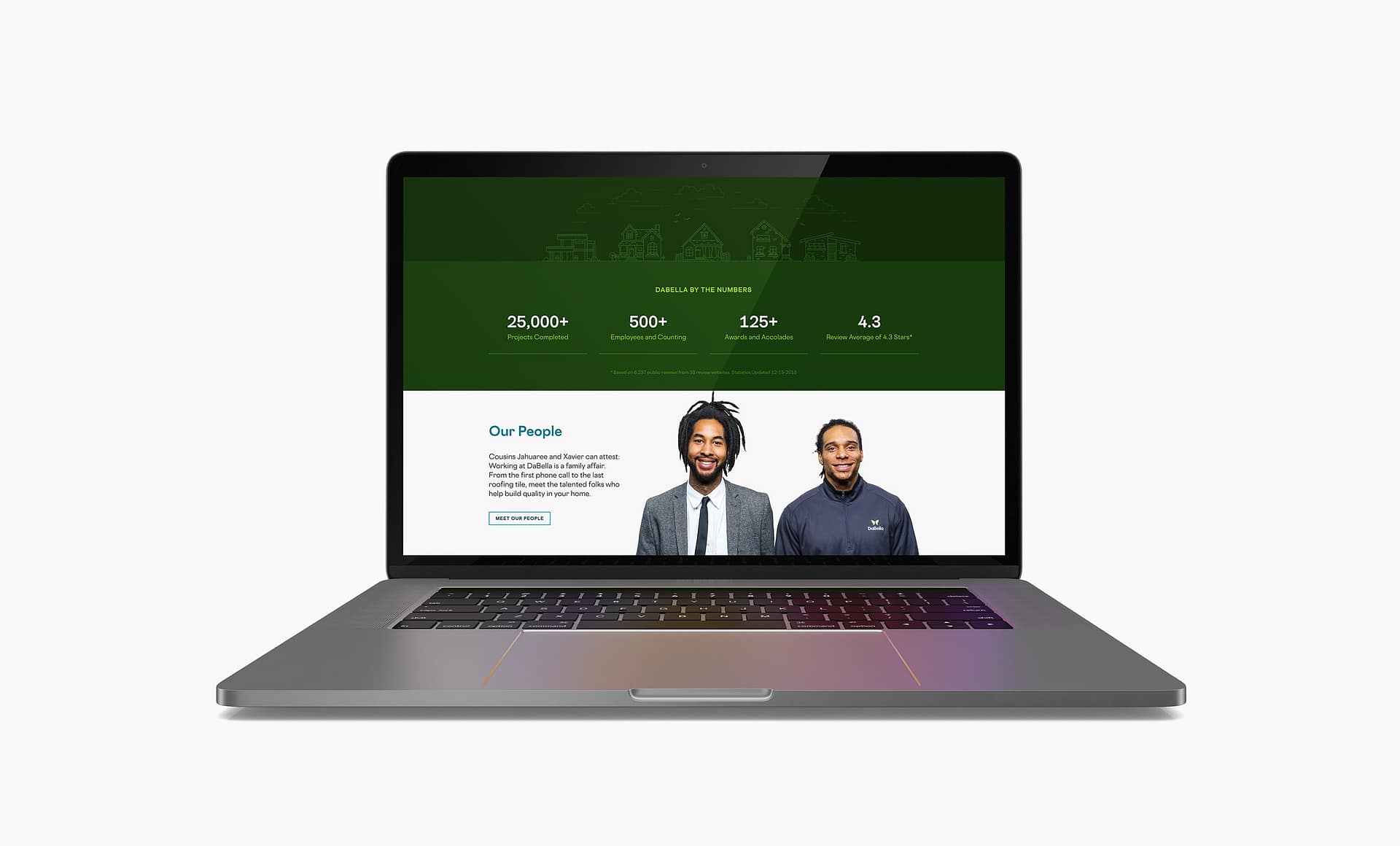 DaBella Website on Macbook, Our People