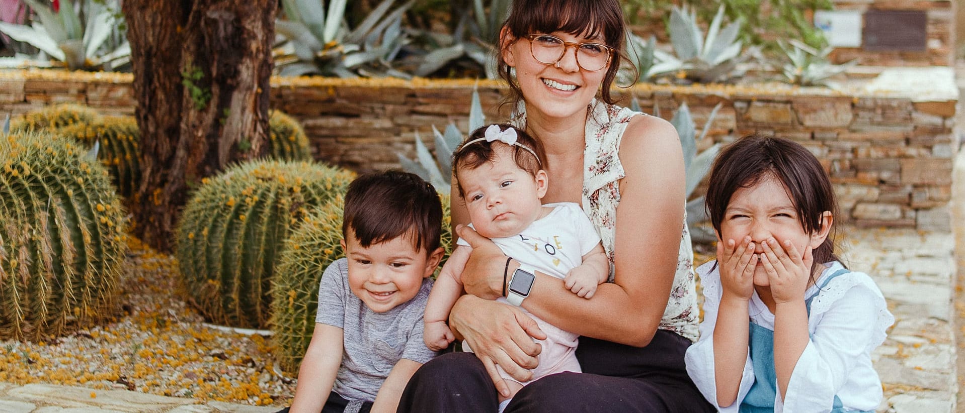 Nonprofit Brand Strategy for Desert Botanical Garden; Chicana mom and three children