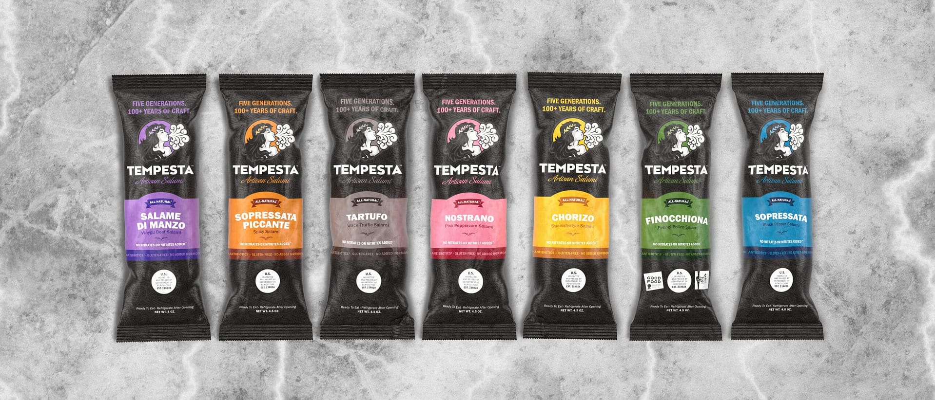 Tempesta Salumi Packaging Lineup